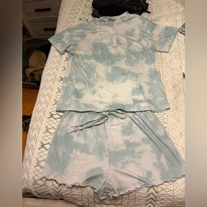 Kids Tie-Dye Pajama Set - Blue